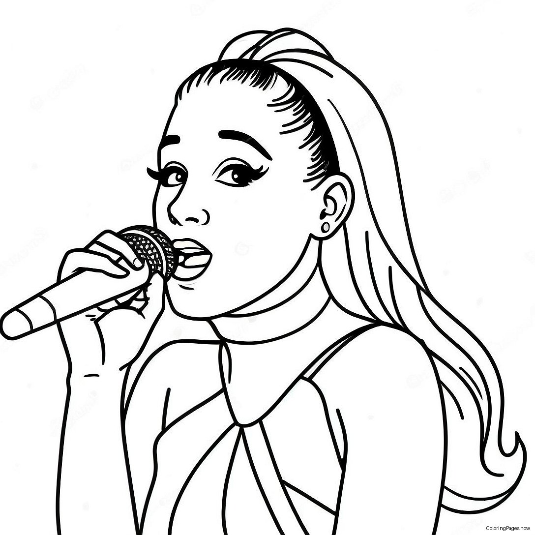 Ariana Grande Singing On Stage Coloring Page 1852 1523