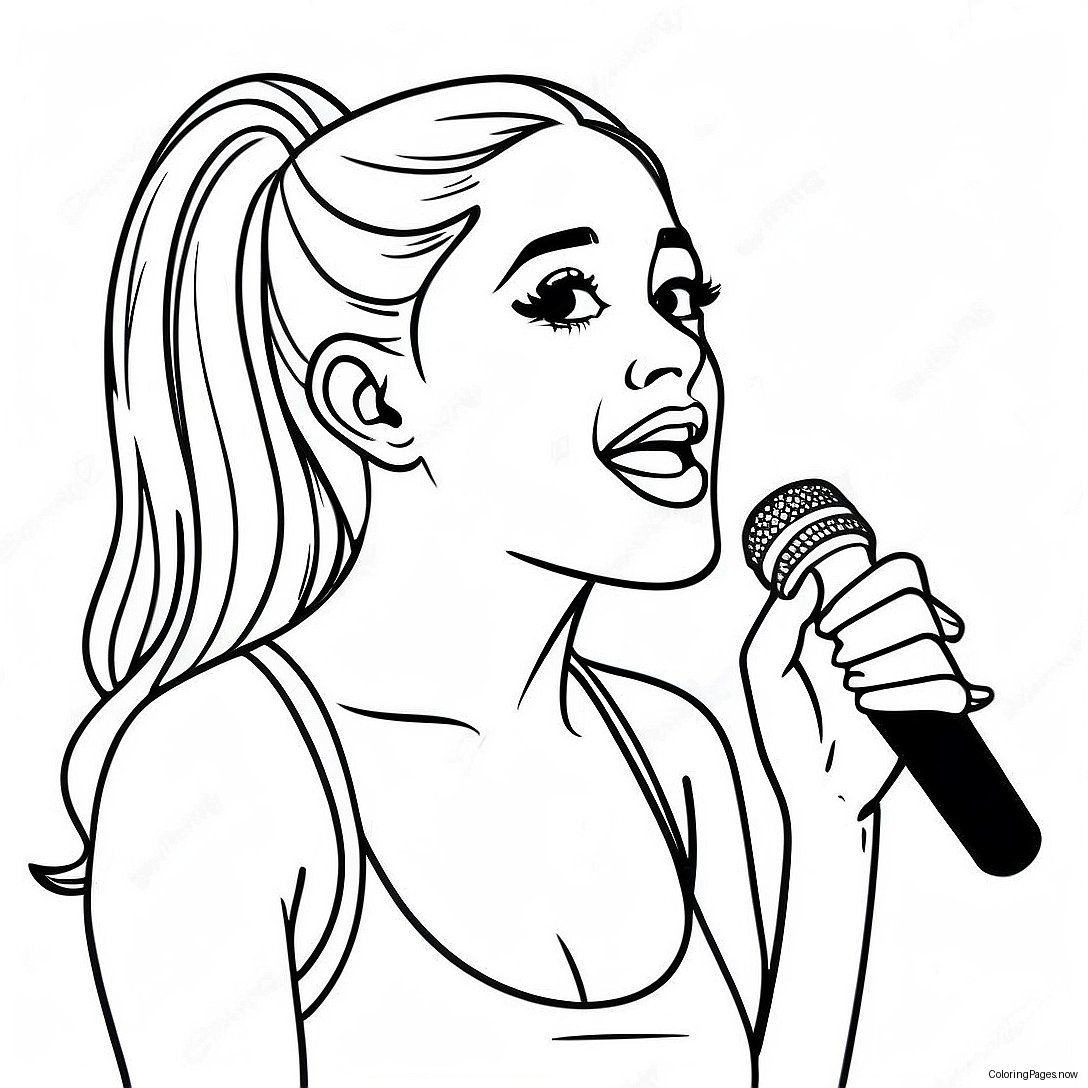 Ariana Grande Singing On Stage Coloring Page 1852 1524