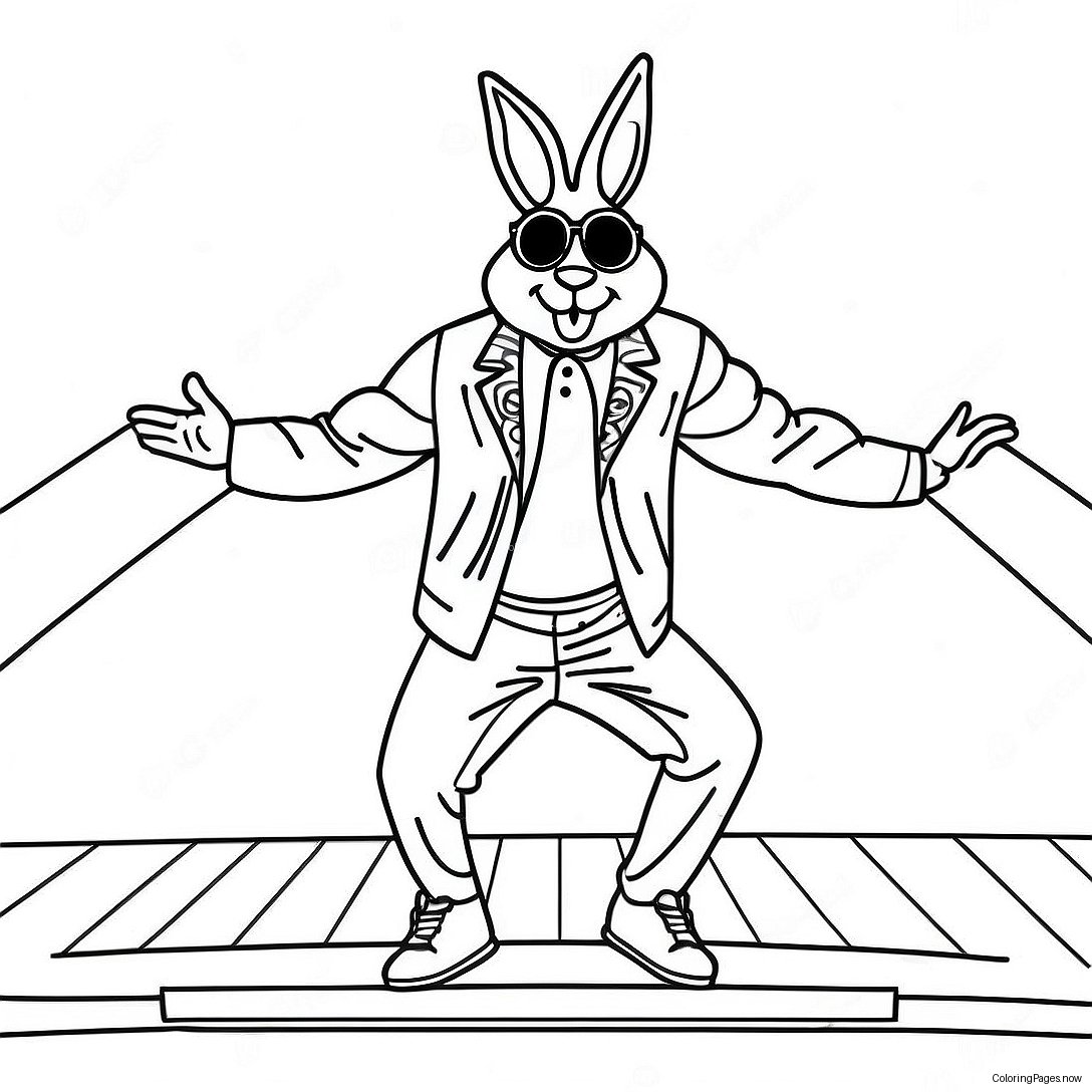 Bad Bunny Performing On Stage Coloring Page 5607 4588