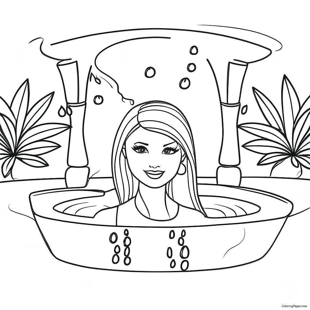 Barbie Swimming Pool Coloring Page 68203 54678 