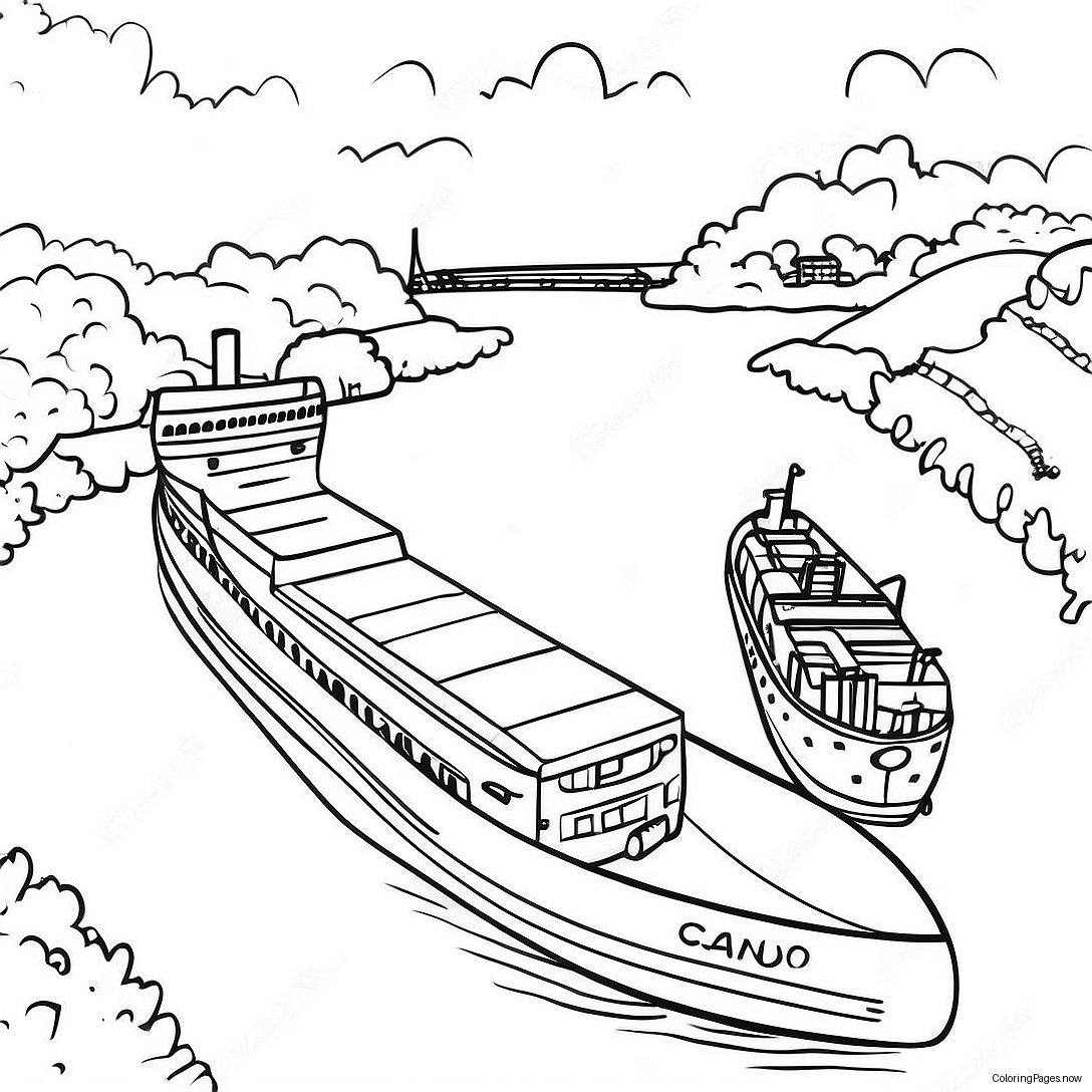 Colorful Panama Canal Coloring Page 43454 34700 Colorful Panama Canal Coloring Page 43454 34700