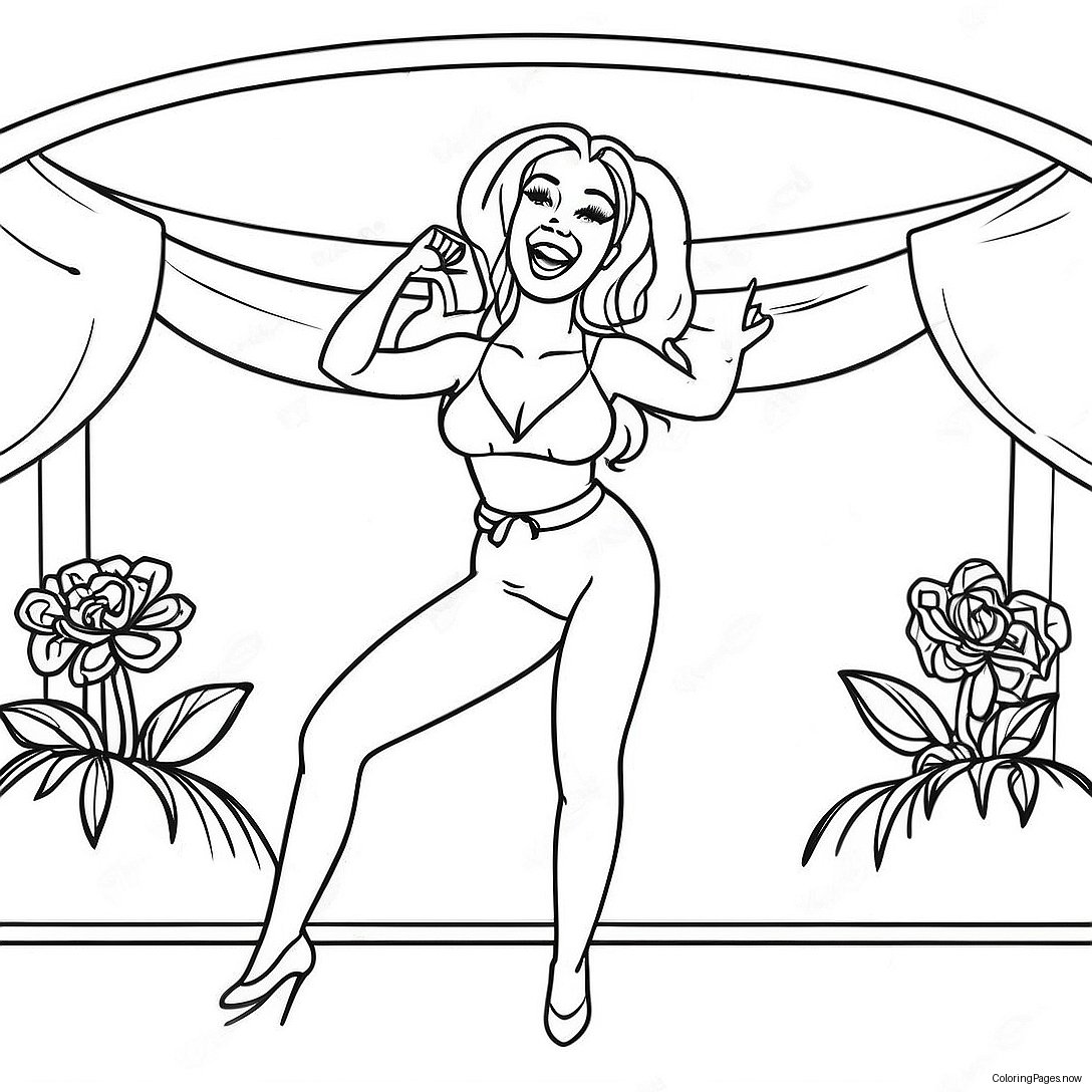 Doja Cat Performing On Stage Coloring Page 66064 52944