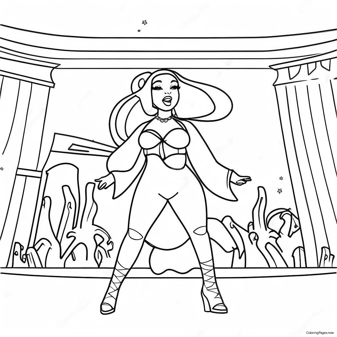 Doja Cat Performing On Stage Coloring Page 66064 52979