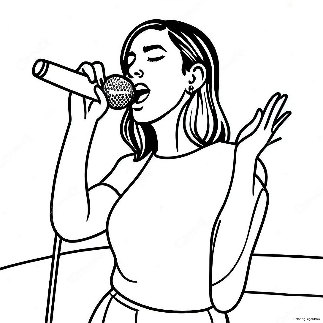 Dua Lipa Singing On Stage Coloring Page 35814 28661