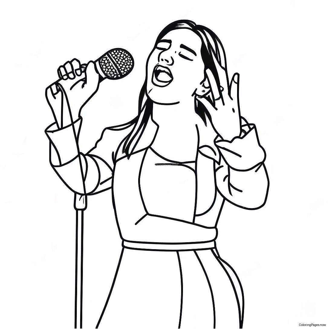 Dua Lipa Singing On Stage Coloring Page 35814 28663