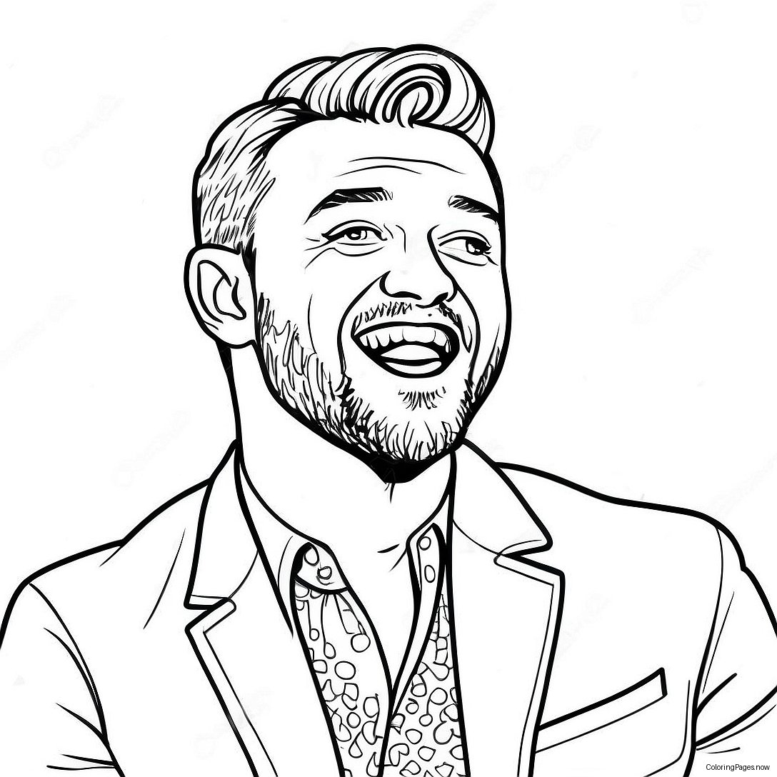 Justin Timberlake Singing On Stage Coloring Page 47024 37541