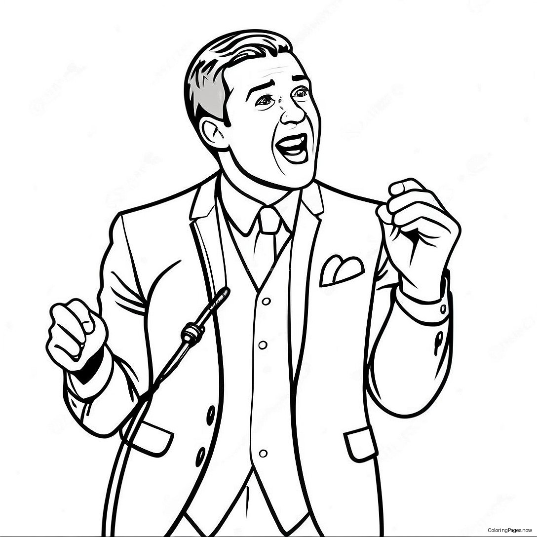 Justin Timberlake Singing On Stage Coloring Page 47024 37543