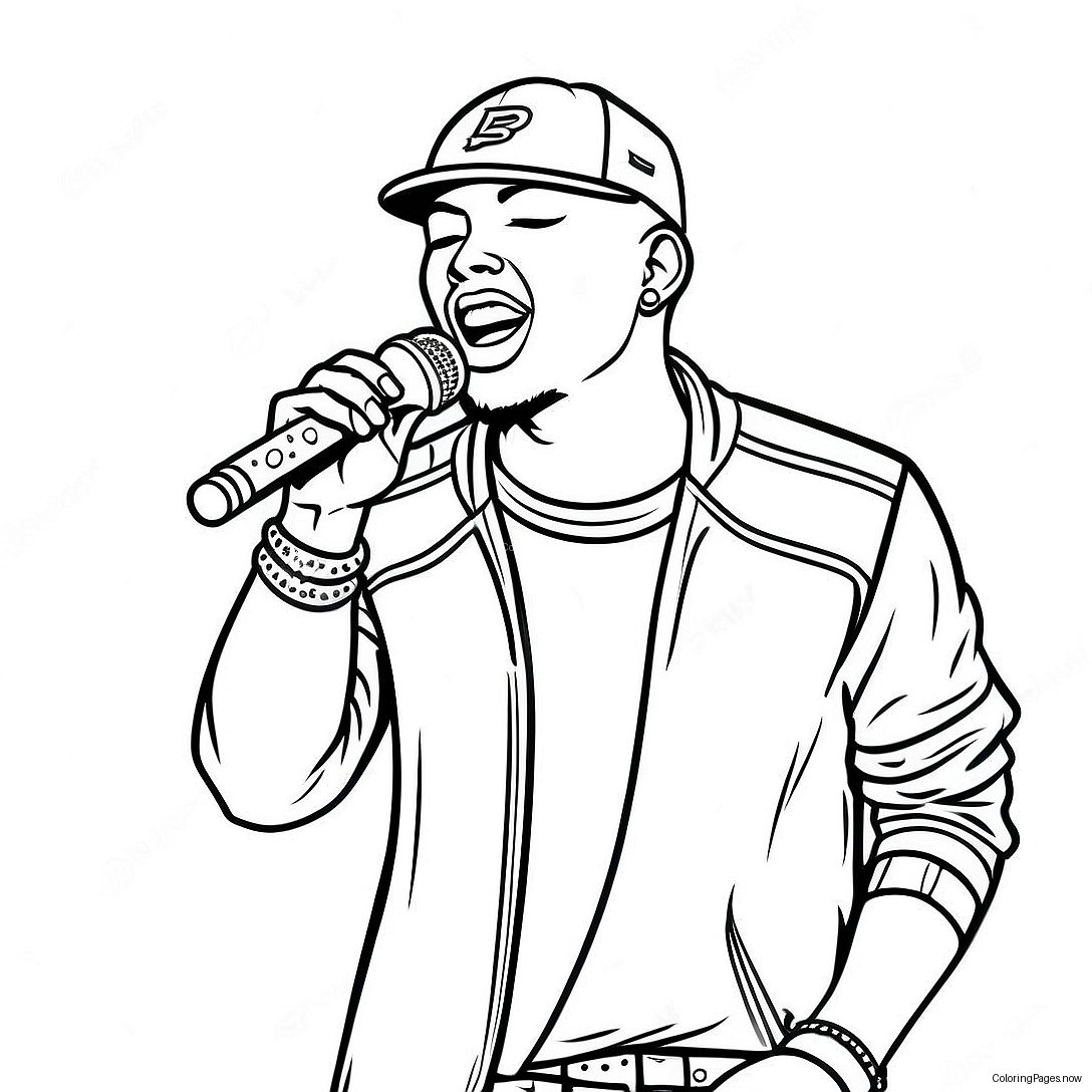 Kane Brown Singing On Stage Coloring Page 50584 40378
