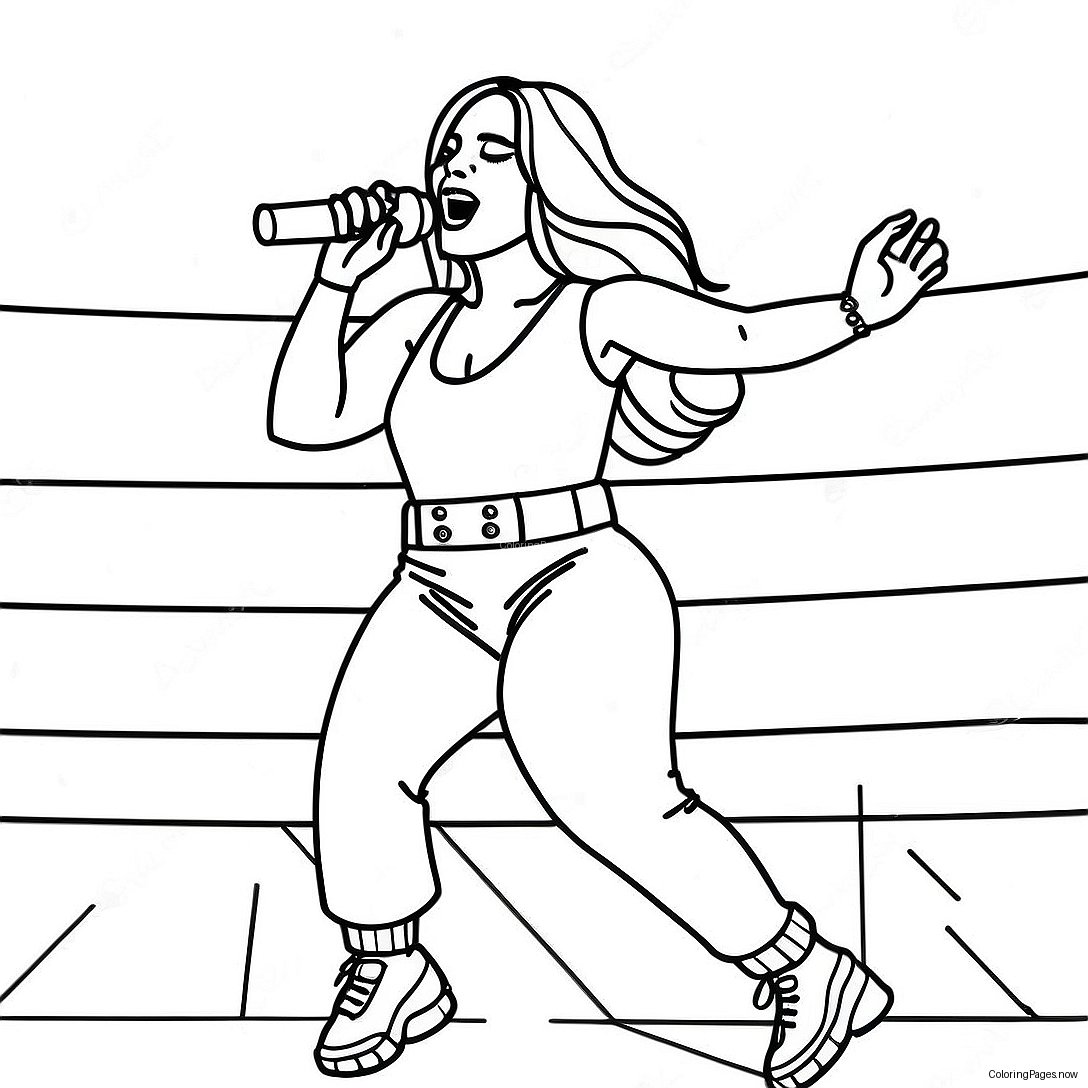 Karol G Performing On Stage Coloring Page 2937 2390