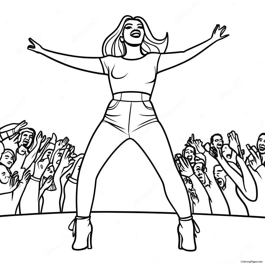 Karol G Performing On Stage Coloring Page 2937 2392