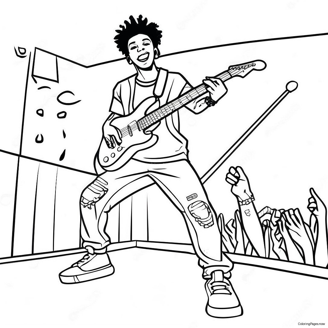 Nle Choppa Performing On Stage Coloring Page 24392 19594