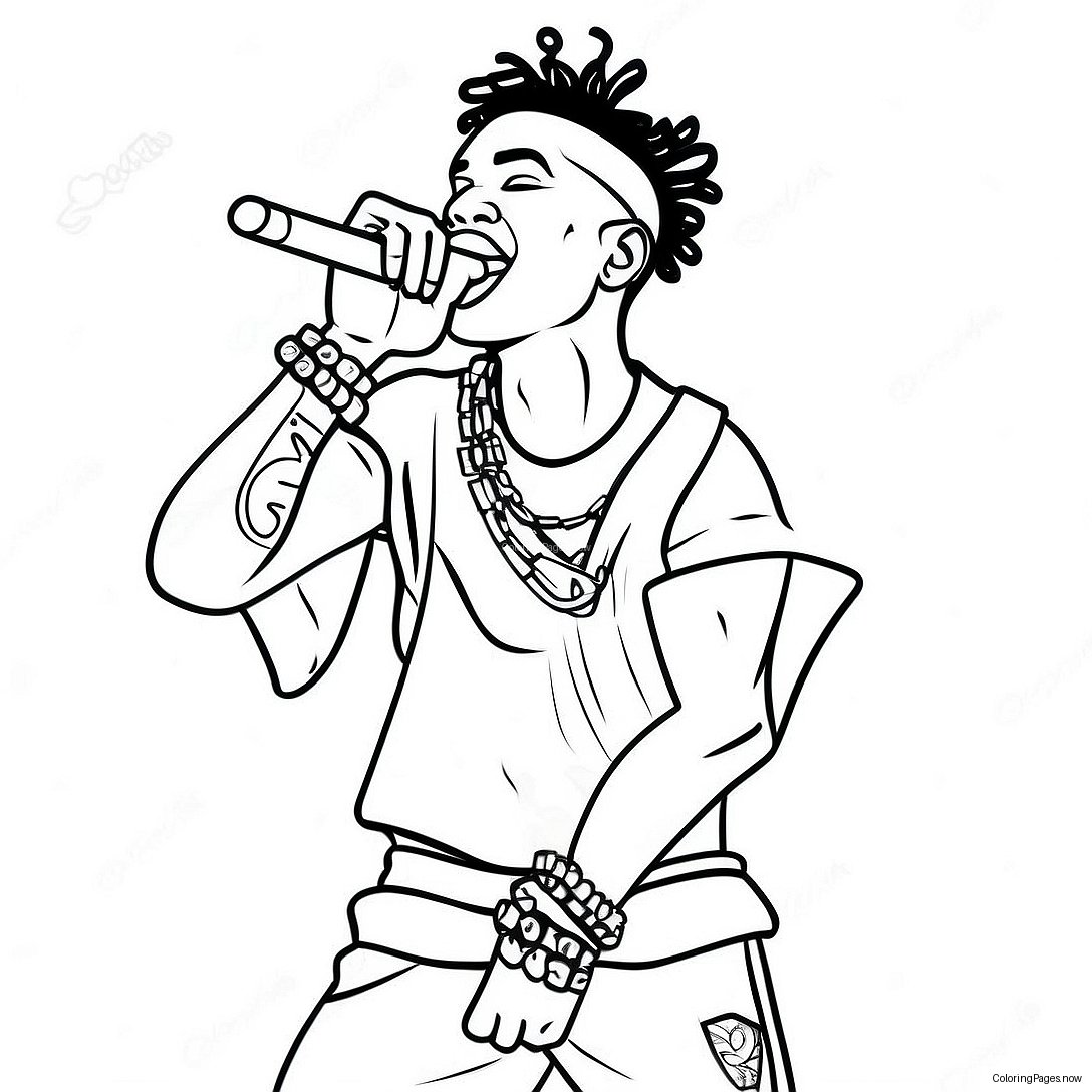 Nle Choppa Performing On Stage Coloring Page 24392 19595