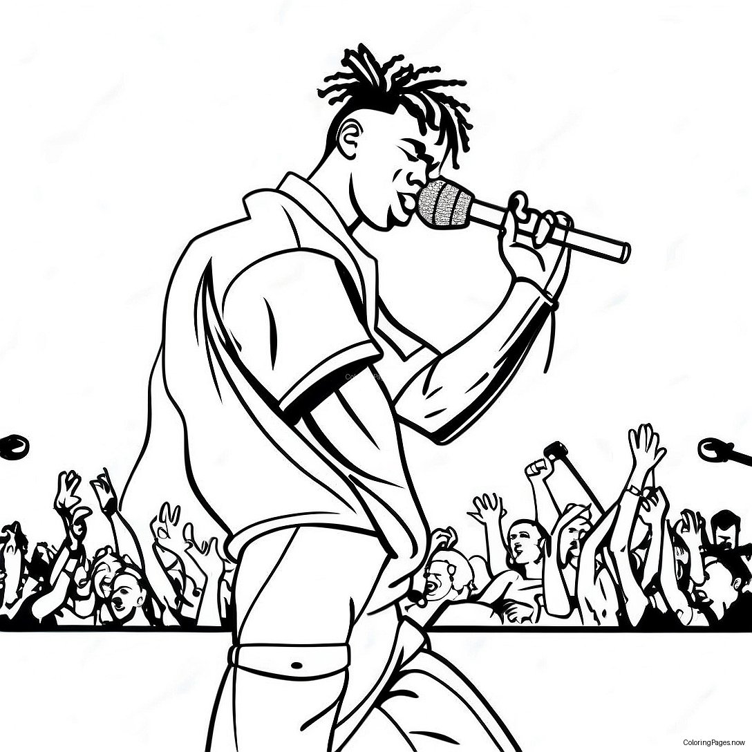 Nle Choppa Performing On Stage Coloring Page 24392 19596