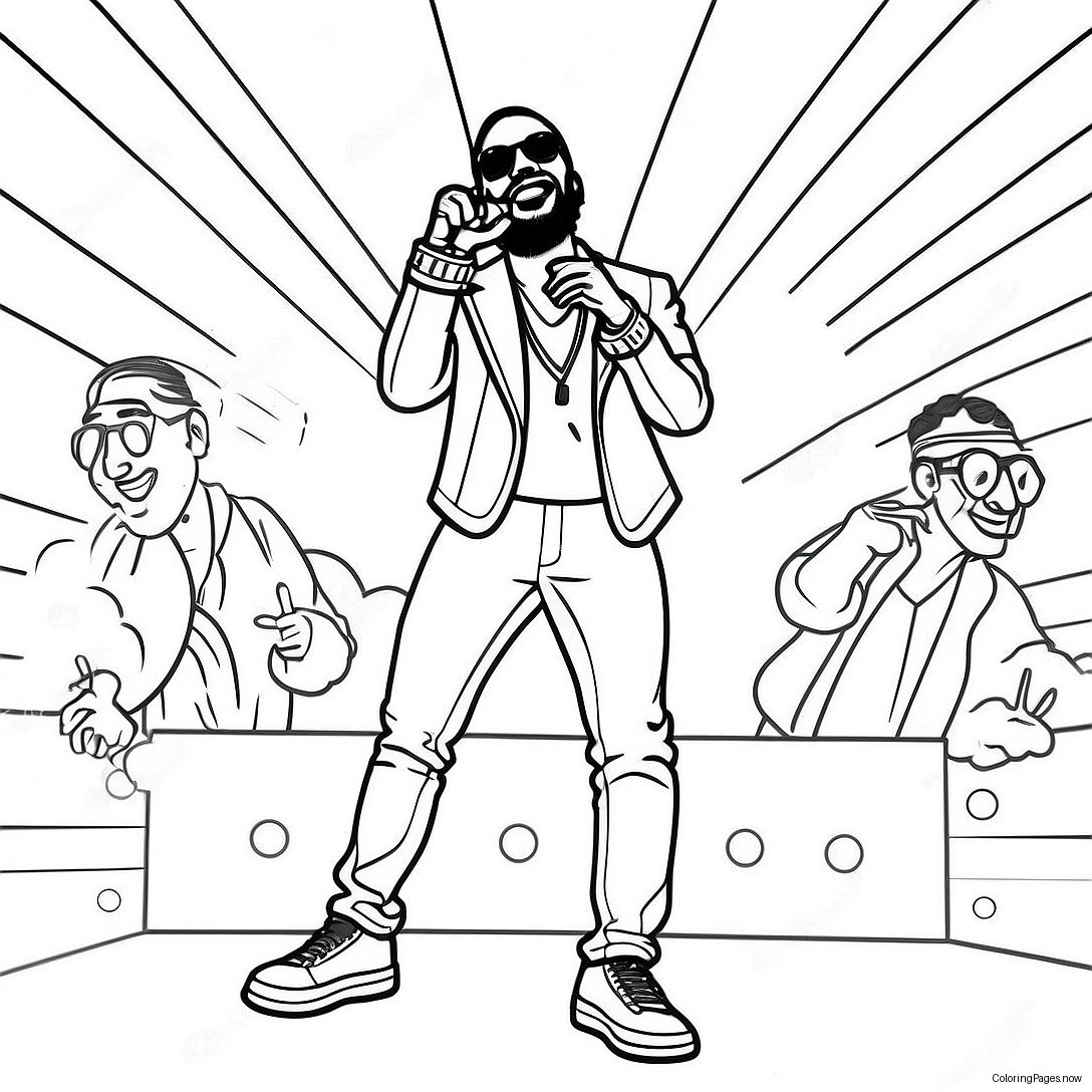 Pop Smoke Performing On Stage Coloring Page 45124 36032