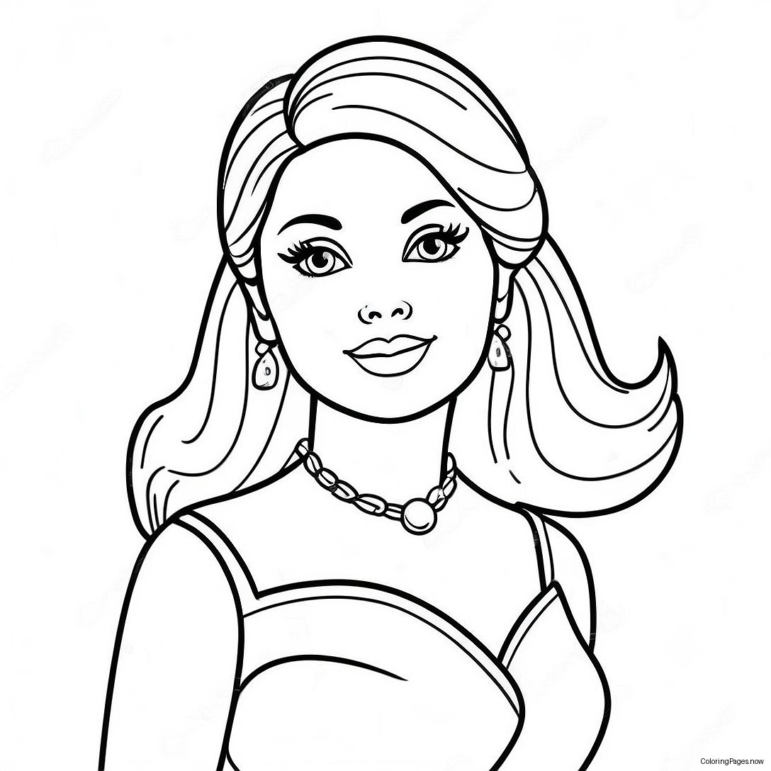 Vintage Barbie Coloring Page 8196 6736