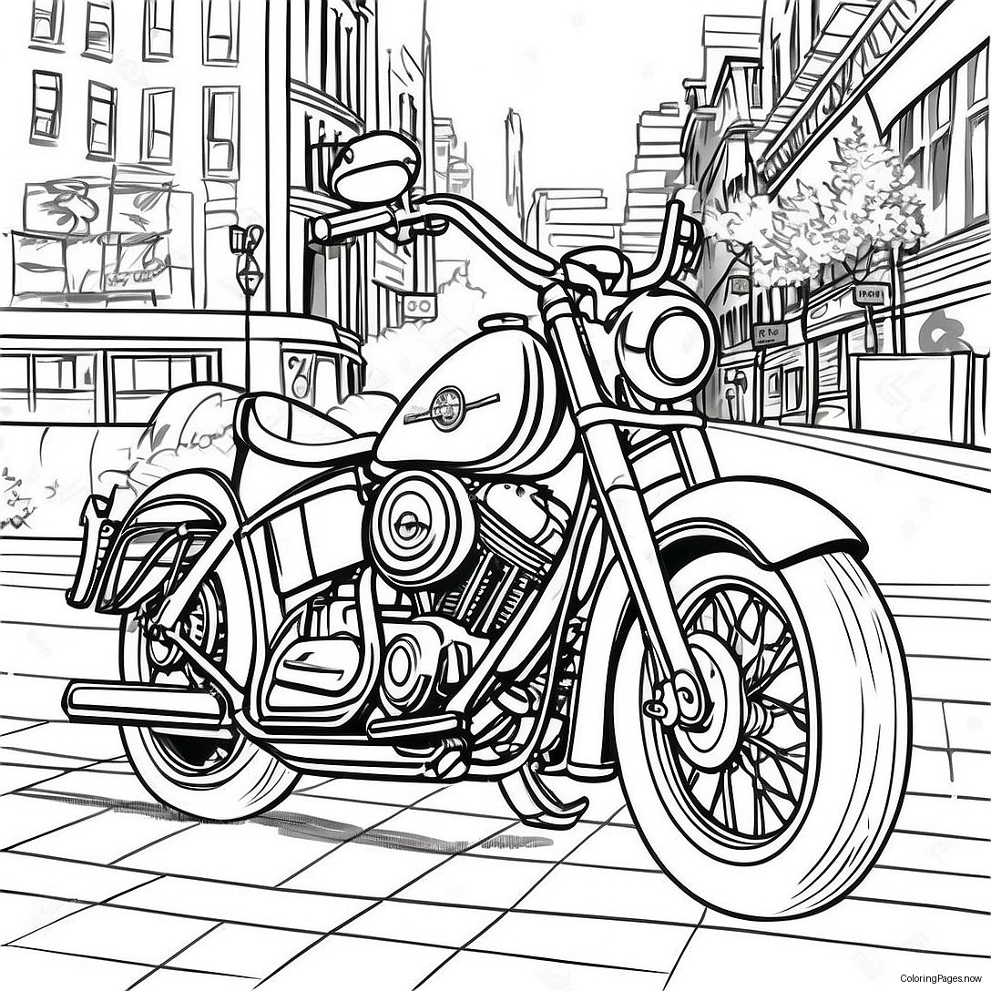 Vintage Harley Davidson Bike Coloring Page 55914 44617