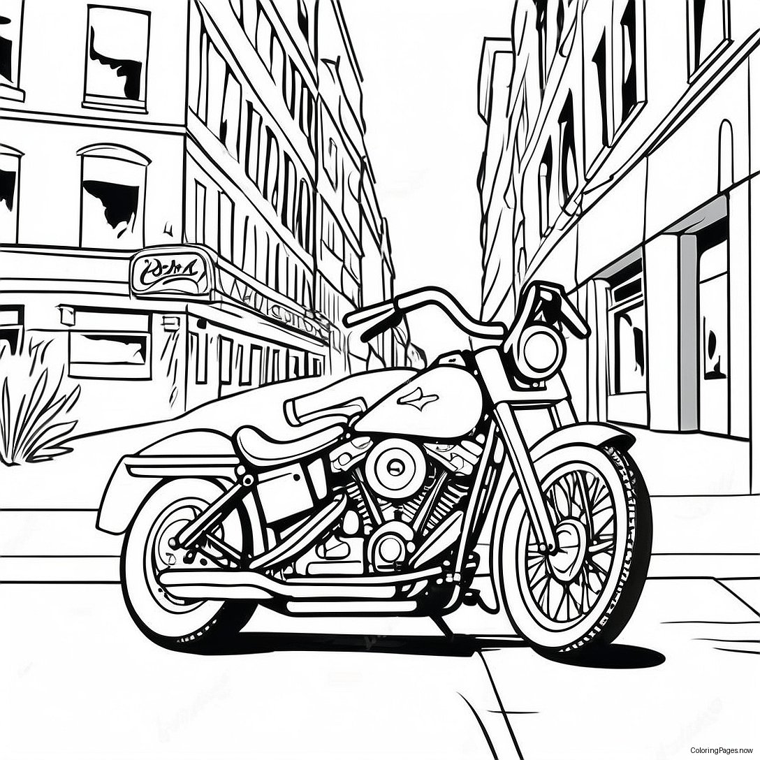 Vintage Harley Davidson Bike Coloring Page 55914 44618