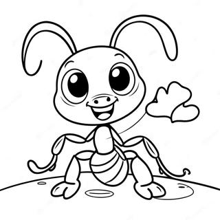 Cute Cartoon Ant Coloring Page 10037-8186