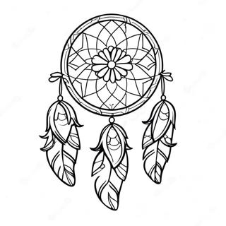 Colorful Dream Catcher With Feathers Coloring Page 1012-805