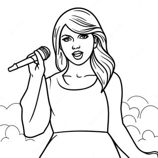 Taylor Swift Singing On Stage Coloring Page 10227-8333