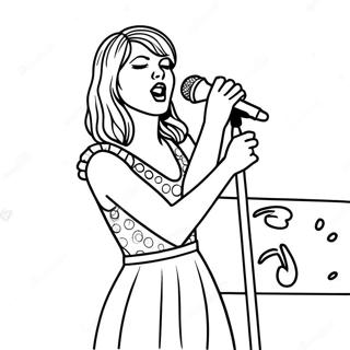 Taylor Swift Singing On Stage Coloring Page 10227-8334