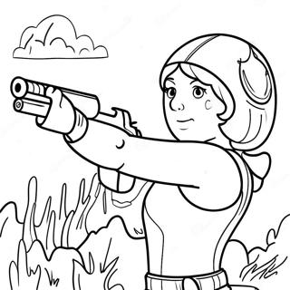 Shelly Shooting In Battle Coloring Page 1032-821