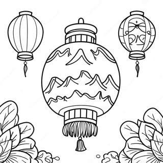 Chinese Lantern Festival Coloring Page 10387-8461