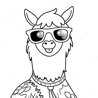Cute Llama Llama With Sunglasses Coloring Page 10917-8883