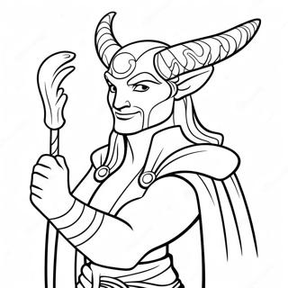 Mischievous Loki With Scepter Coloring Page 11037-8980