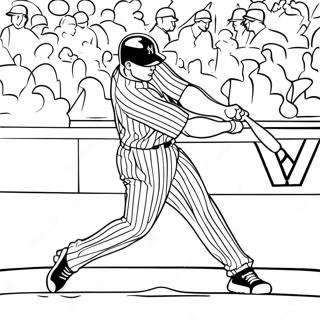 Yankees Player Hitting A Home Run Coloring Page 11107-9035
