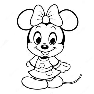 Cute Minnie Mouse With Bow Coloring Page 112-94