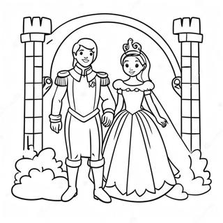 Royal Prince And Princess In A Castle Coloring Page 11597-9421