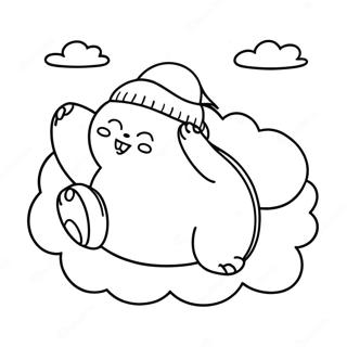 Snorlax Sleeping On A Cloud Coloring Page 11846-9609
