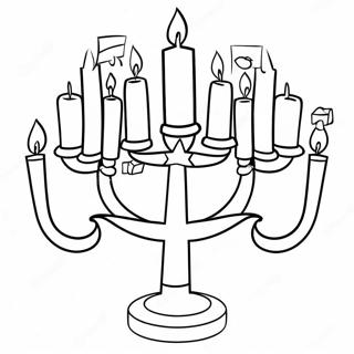 Cute Hanukkah Menorah Coloring Page 11926-9672