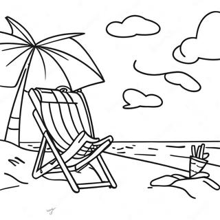 Summer Beach Scene Coloring Page 11-4