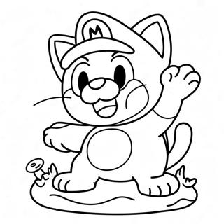 Adventurous Cat Mario Coloring Page 12197-9896