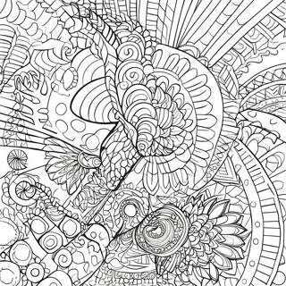 Optical Illusion Geometric Patterns Coloring Page 12396-10050