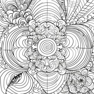 Optical Illusion Geometric Patterns Coloring Page 12396-10051