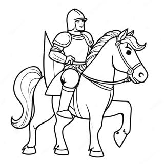 Brave Knight On A Horse Coloring Page 1242-989