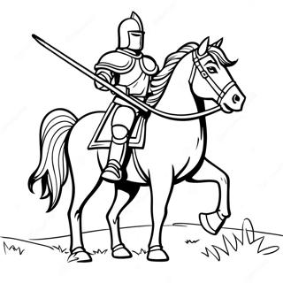 Brave Knight On A Horse Coloring Page 1242-991