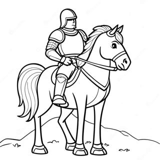 Brave Knight On A Horse Coloring Page 1242-992