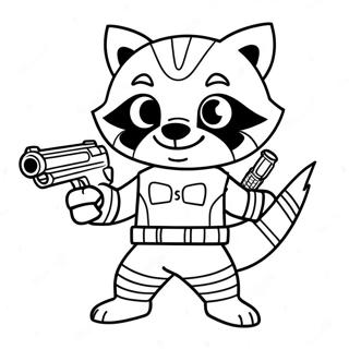 Rocket Raccoon With Blasters Coloring Page 1252-1000