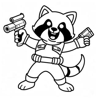 Rocket Raccoon With Blasters Coloring Page 1252-1045