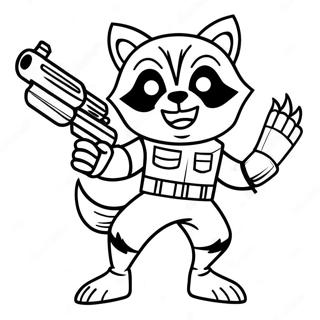 Rocket Raccoon With Blasters Coloring Page 1252-1047