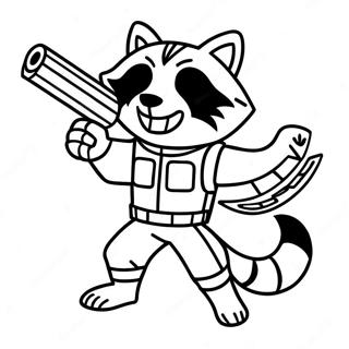 Rocket Raccoon With Blasters Coloring Page 1252-1048