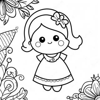 Cute Paper Doll With Dress Coloring Page 12757-10344
