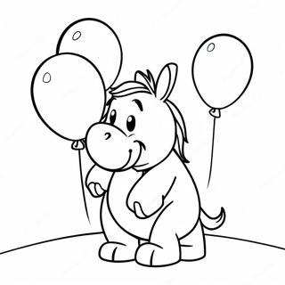 Eeyore With Colorful Balloons Coloring Page 1282-1071