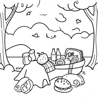 Sunny Day Picnic Coloring Page 12-5