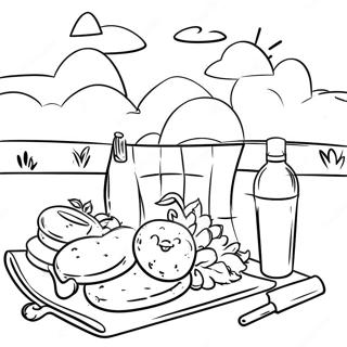 Sunny Day Picnic Coloring Page 12-6