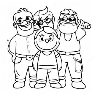 Brozone Characters In Action Coloring Page 13047-10576